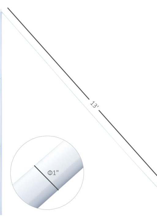 Adjustable Sun Sail Shade Canopy Pole/Pipe Installation Kit (SUN SAIL NOT INCLUDED), White