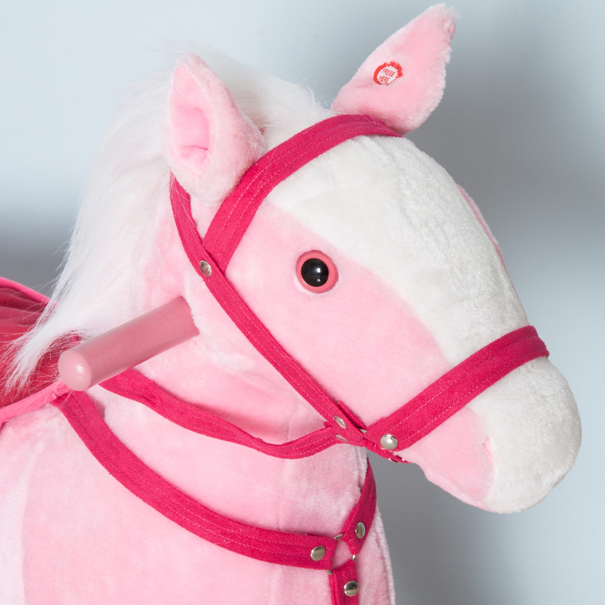 Kids Plush Toy Rocking Horse Pony Toddler Ride on Animal Rocker with Realistic Sounds, Birthday Gifts for Girls, Pink - Image 6