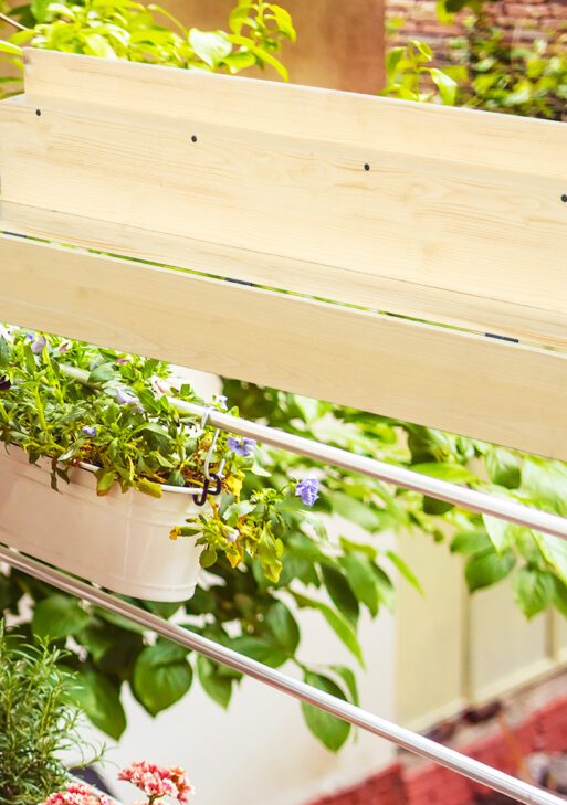 Hanging Balcony Table, Spruce Wood Foldable Railing Bar, Serving Table & Desk, Fits up to 3.9 Inches, Natural