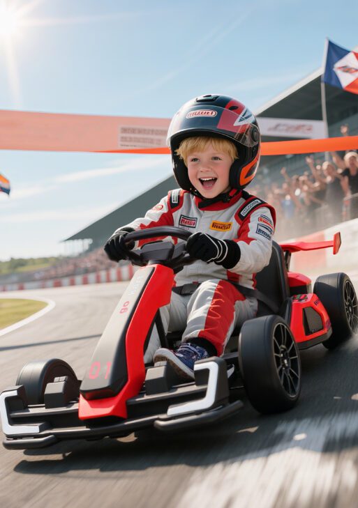 24V 7.5 MPH Electric Go Kart with Adjustable Seat, Slow Start, Red