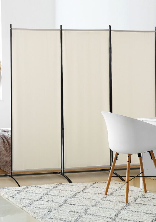 6' 3 Panel Room Divider, Indoor Privacy Screen for Home, Beige