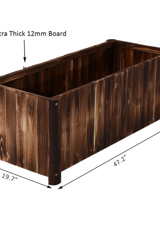 48" x 20" x 18" Raised Garden Bed, Raised Planter Box, Wooden Planter Raised Bed with Drainage Gaps & Lightweight Build, Natural Wood