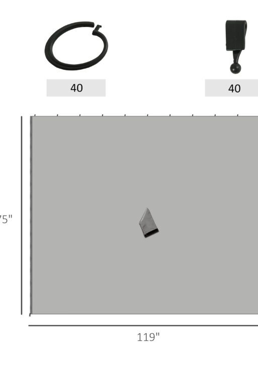 9.84' x 9.84' Gazebo Sidewall Set with Hooks/C-Rings, Gray