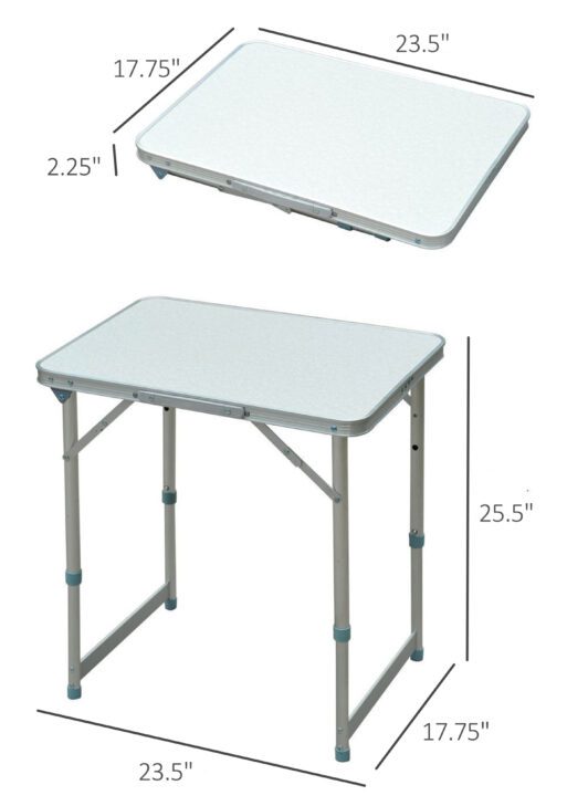 23" Portable Camping Table with Faucet Aluminum Lightweight Portable Folding Easy Clean Camping Table with Carrying Handle