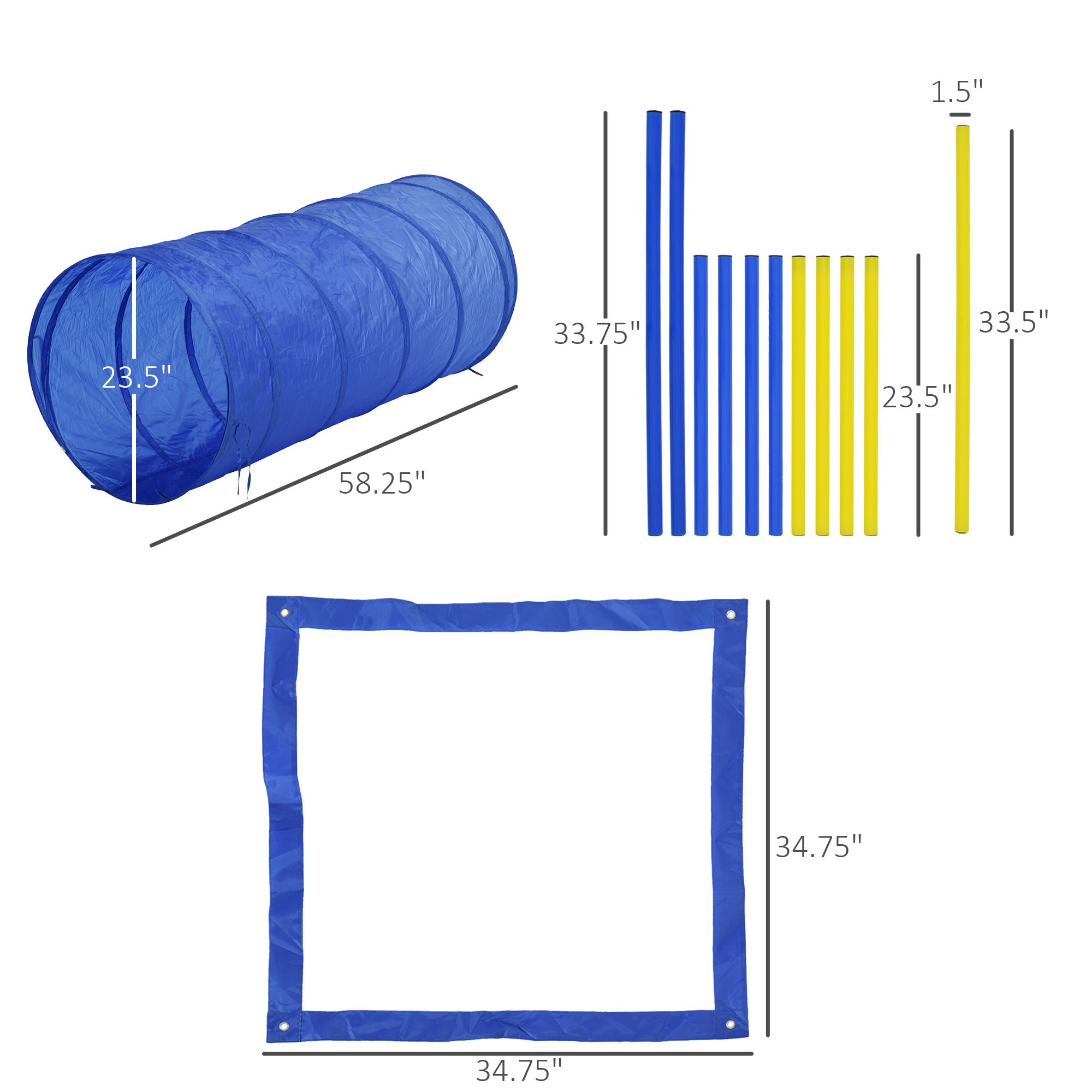 Backyard Competitive Dog Agility Training Kit Obstacle Course Equipment - Image 1