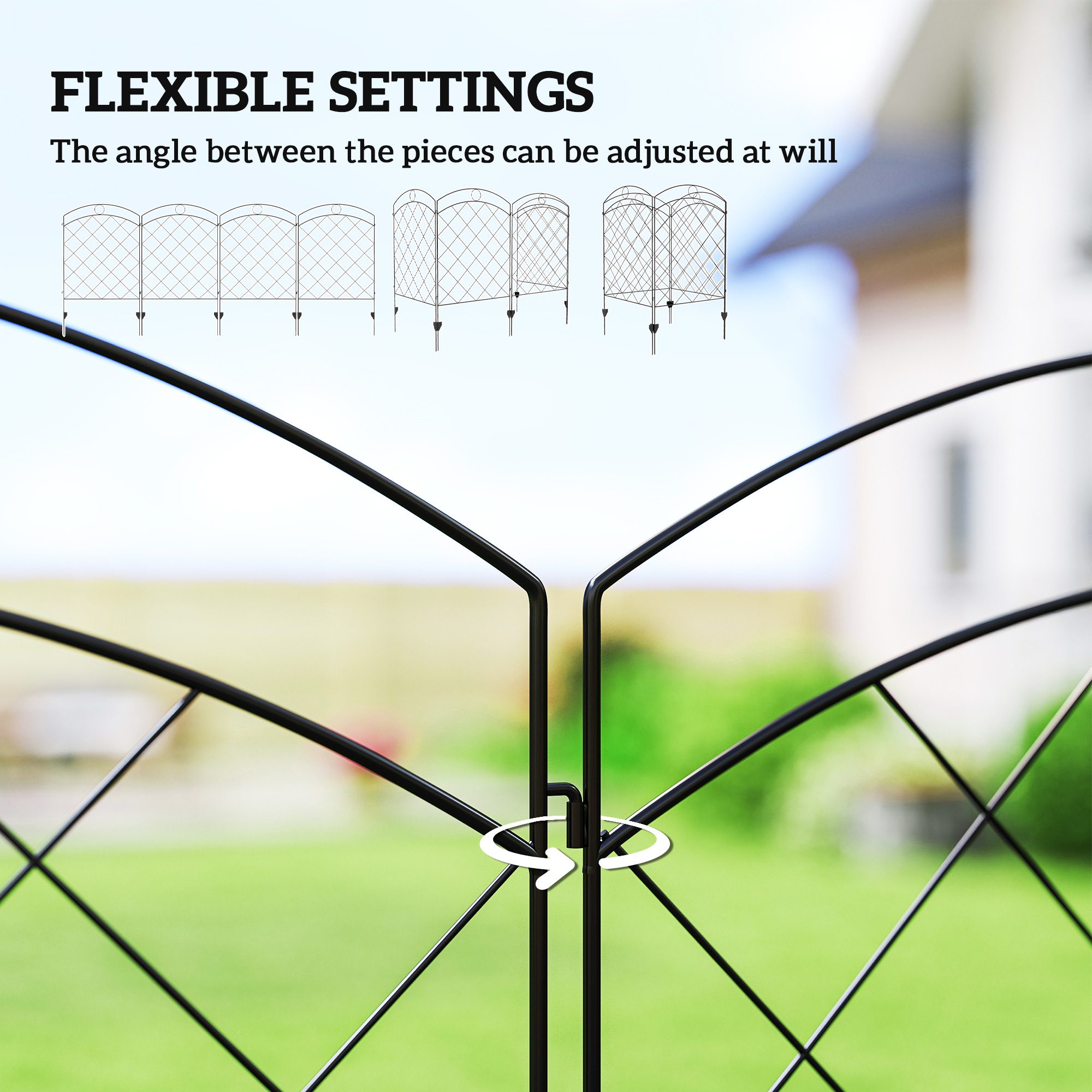 4 Pack Garden Fencing for Yard, Decorative Fence Panels as Flower Edging, Circle - Image 3