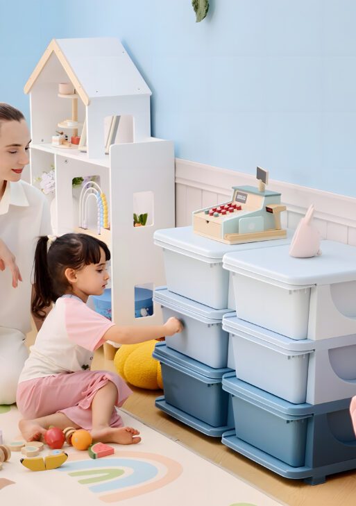 3 Tier Kids Storage Unit, Toy Organizers and Storage with 6 Drawer Chest for Kids Bedroom Nursery Kindergarten Living Room for Boys Girls Toddlers, Blue