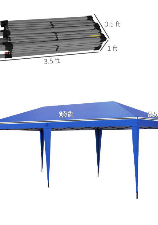 10x20 Pop Up Canopy, Outdoor Party Tent, Easy Setup, Ideal for Family & Friends, Blue