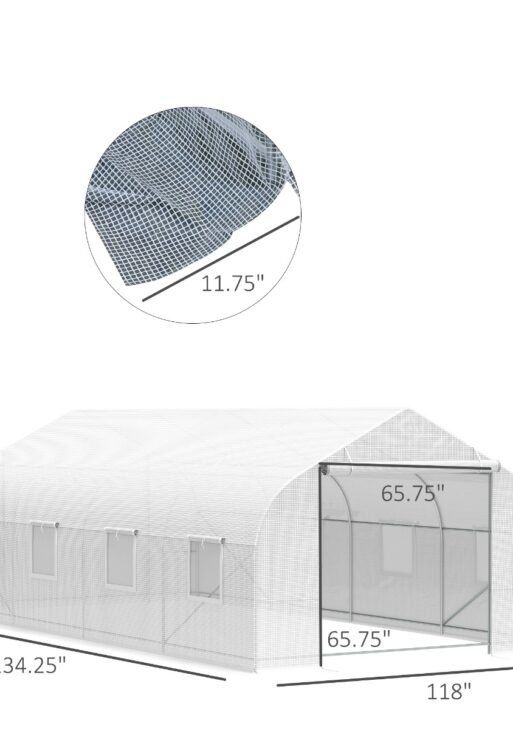 20x10x7ft Walk-in Outdoor Tunnel Greenhouse Portable Backyard Plant Growth Shed Warm House - White