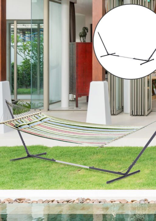 Universal Hammock Stand 10-13ft Adjustable Steel Stand Space-Saving and Portable Carrying for Indoor and Outdoor Use, Black