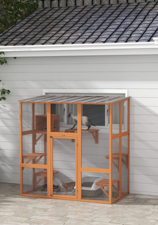 Catio Cat Window Box Outside Enclosure with Bridge Platforms