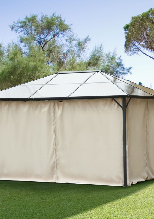 9.84' x 11.8' Gazebo Sidewall Set with Hooks/C-Rings, Beige