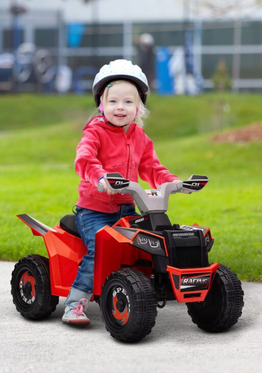 6V Electric Toy Car with Forward Backward, Wear-Resistant Wheels for Ages 18-36 Months, Red