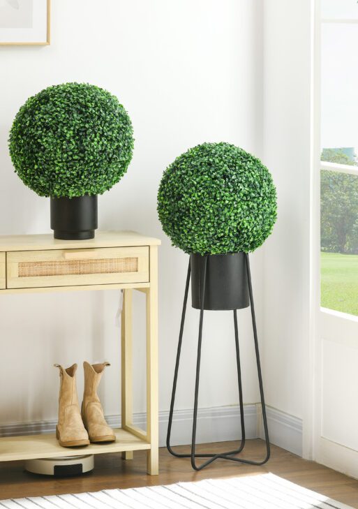 2 Pack Artificial Tree Boxwood Topiary Balls, 15.7 Inch