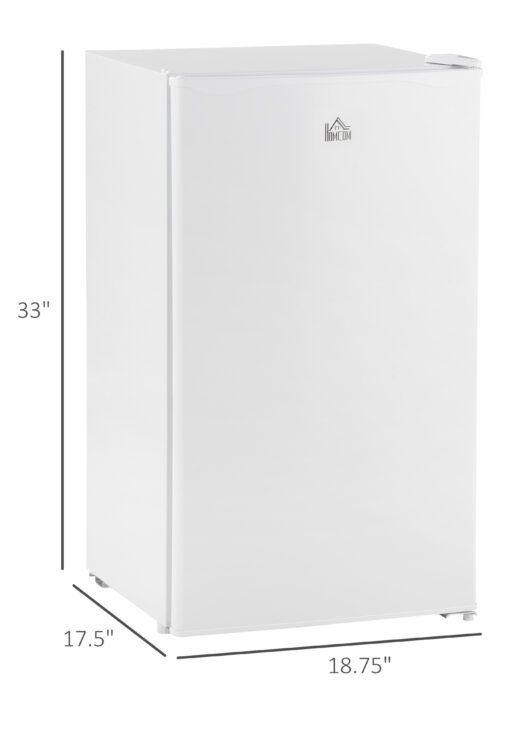 Mini Fridge with Freezer, 3.2Cu.Ft Compact Refrigerator with Adjustable Shelf, Mechanical Thermostat and Reversible Door for Bedroom, Dorm, White