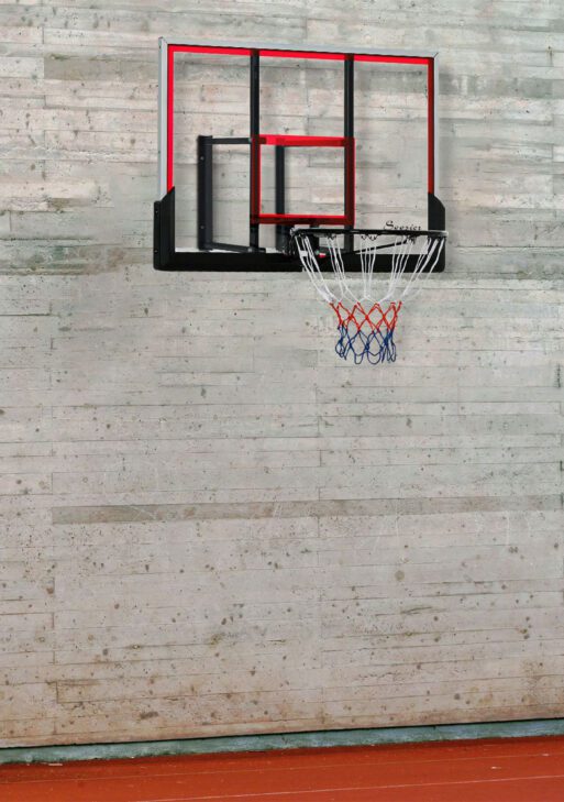 Wall Mounted Basketball Hoop, Basketball Goal Combo Kit with 43" x 30" Shatter Proof Backboard, Durable Bracket and All Weather Net for Outdoor Use