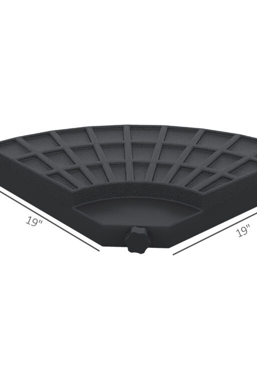 Large 4 Piece Round Fillable Weighted Offset Market Patio Umbrella Base