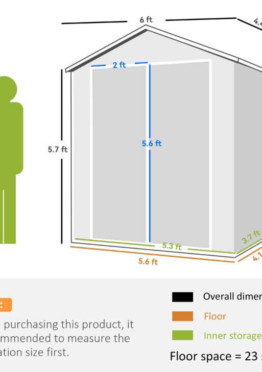 6x4.5 Outdoor Storage Shed, Lockable Tool Shed with Double Doors, Vent and Window for Garden, Cottage Style, Family Use, Gray