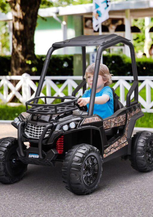 12V Dual Motor Kids Electric Ride-on UTV Toy with MP3/USB Music Connection, Suspension & Remote Control - Camo