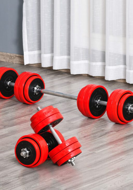 Adjustable Dumbbell Set, 66lbs Convertible to Barbell Weight Set for Home Gym Women and Men Weight Lifting Training