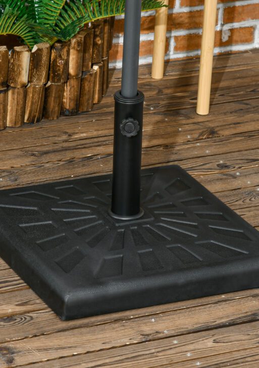 42lbs Resin Patio Umbrella Base, 20" Square Outdoor Umbrella Stand Holder for Parasol Poles 1.26", 1.5", and 1.9" Dia, Black