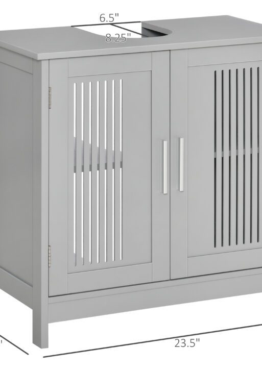 Under Sink Pedestal Storage Bathroom Cabinet, Gray
