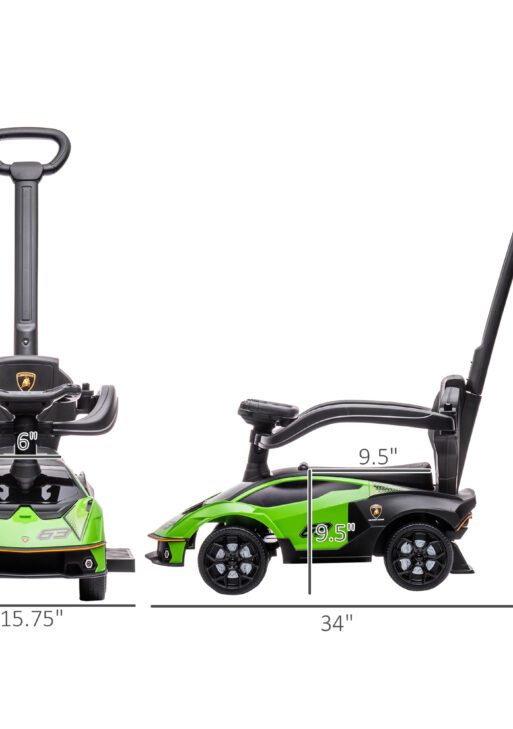 Toddler Push Car, Lamborghini Stroller Walking Car Age for 1-3, Green