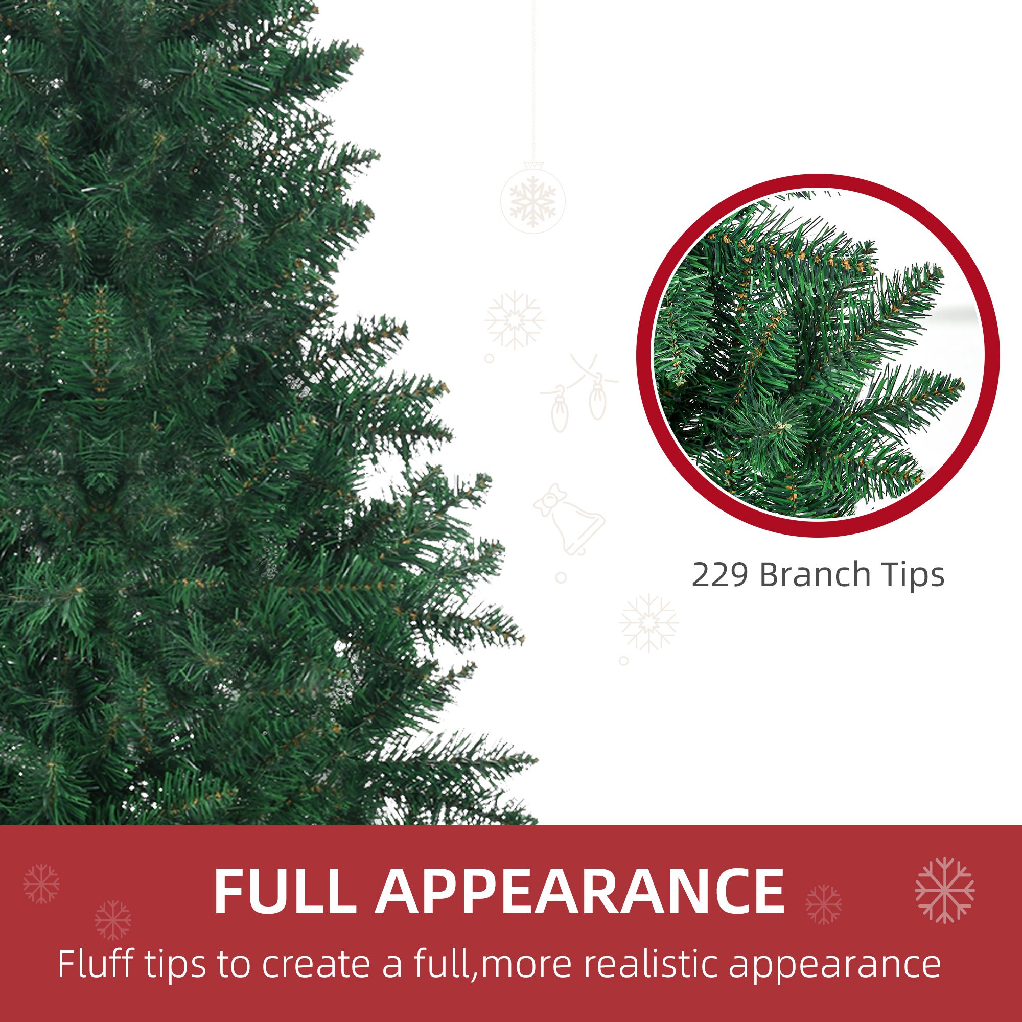 5' Artificial Half Christmas Trees with Auto Open, Steel Base, for Indoor Xmas Décor - Image 3