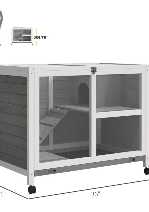 Desk/Table Sized Rabbit Hutch with Wheels