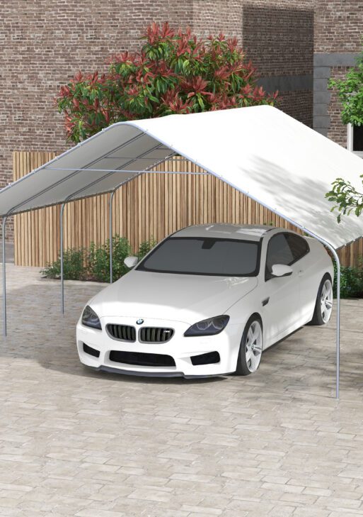 19' x 19.5' Carport, Portable Garage and Patio Canopy Tent, Anti-UV Cover for Car, Truck, Boat, Catering, Wedding