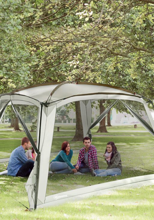 12' x 12' Screen House, UV50+ Screen Tent with 2 Doors & Carry Bag for Outdoor Camping Activities, Easy Setup, White