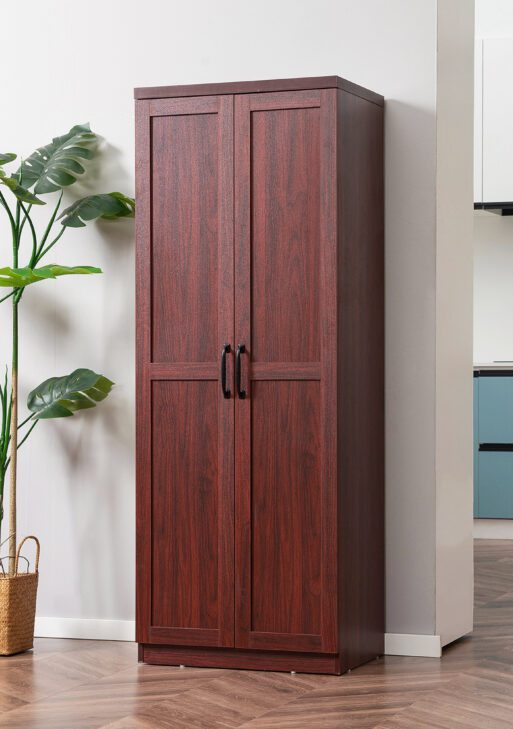 63" 2-Door Kitchen Pantry, Freestanding Storage Cabinet with 5-tier Shelving and 2 Adjustable Shelves for Dining Room, Espresso