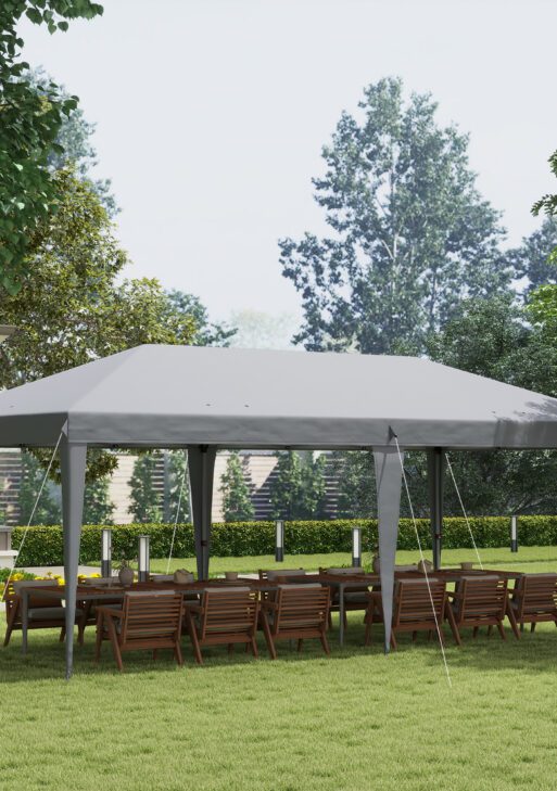 10' x 20' Pop Up Canopy Tent, Upgraded Heavy Duty Tents for Parties, Outdoor Instant Gazebo Sun Shade Shelter with Carry Bag, for Catering, Events, Wedding, Backyard BBQ, Gray