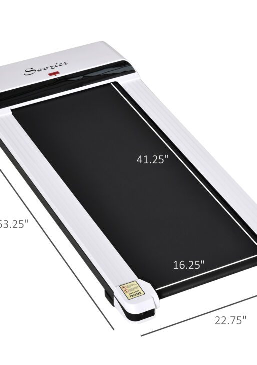 Home Gym Treadmill, Walking / Jogging Exercise Machine w/ LCD Monitor, White