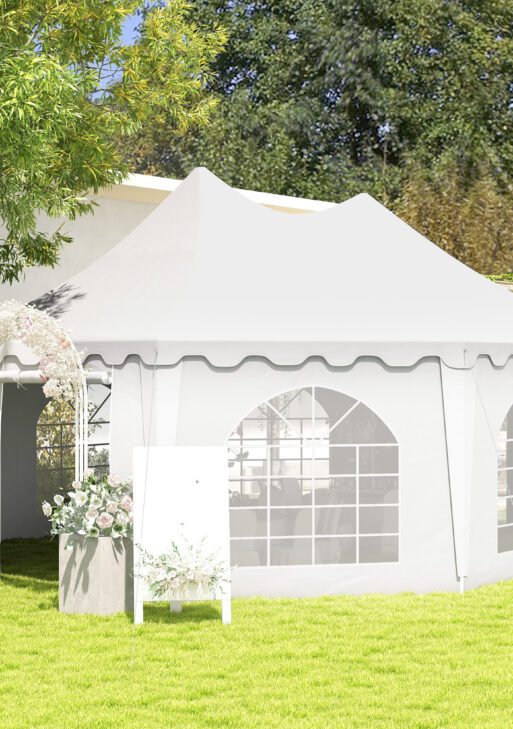 22.3' x 16.4' Large Party Tent Canopy Shelter with Carrying Bags and 2 Doors for Parties, Wedding, Events, BBQ Grill