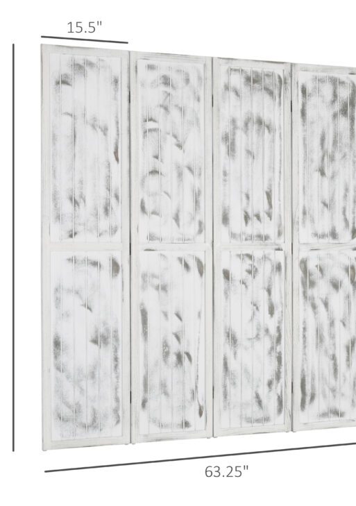 Screen Divider Room Divider Screen with Foldable Design for Indoor Bedroom Office 5.5' Rustic White