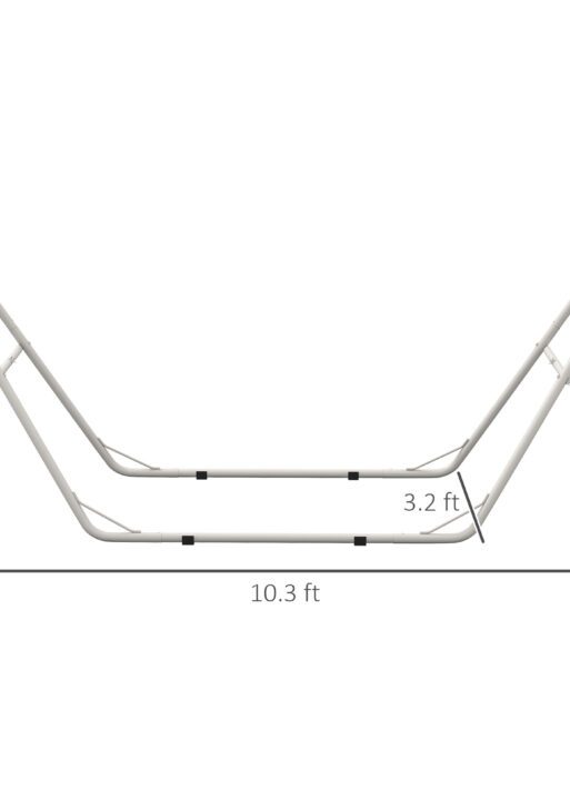 Hammock Stand, Portable Adjustable Steel Frame Hammock Stand, Weather Resistant, 10.3', 550 lbs. Capacity, White