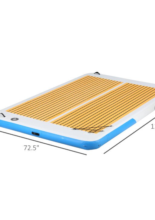 10' x 6' Inflatable Dock with Non-Slip Surface, Pump and Bag Floating Dock for Lake, Beach & Pool Recreation