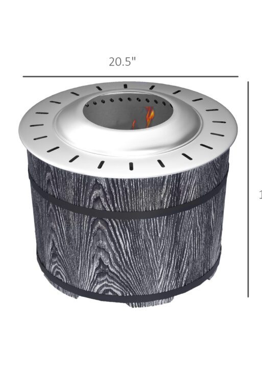 Smokeless Fire Pit, Portable Camping Bonfire Stove with Mat for Backyard, Patio, Picnic, Magnesium Oxide, Black