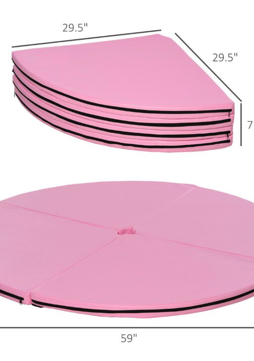 Pole Dance Mat, 2"T x 5'W Folding Pole Crash Mat for Home, Lightweight and Foldable, Pink