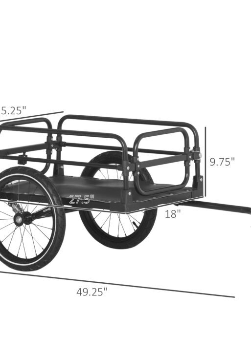 Bike Cargo Trailer Bike Wagon Bicycle Trailer with Suspension, Triple Safety Features, 16'' Wheels, 88 lbs Max Load