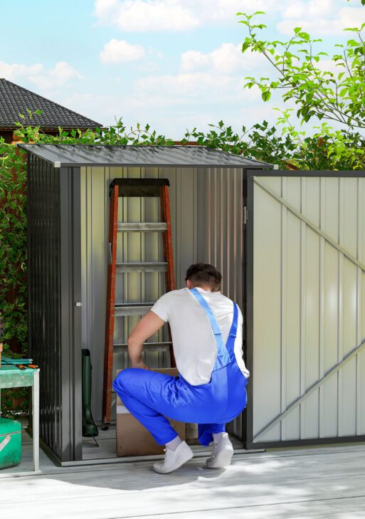 Small Metal Garden Shed, 3.3' x 3.4', Galvanized Steel, Lockable Tool Shed for Patio, Backyard, Lawn, Dark Gray