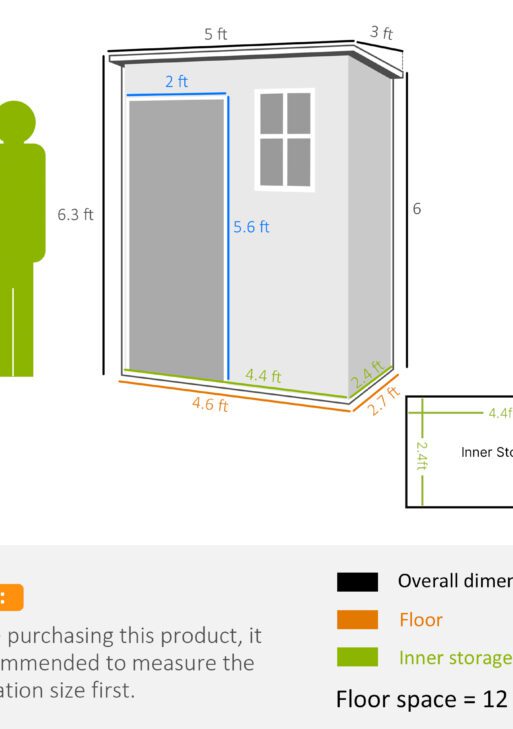 Resin Garden Shed, 5'x3' Outdoor Storage Shed with Lock, Window, Vent, Utility Tool Shed for Backyard, Patio, Gray