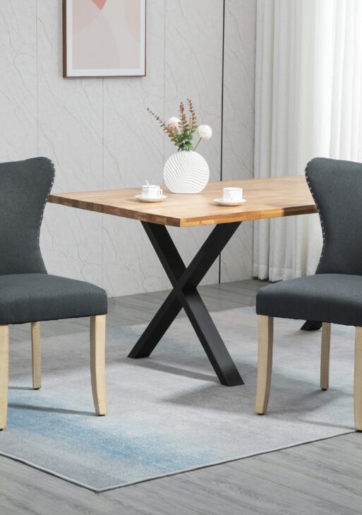 Dining Chairs Set of 2 with Wing Backrest, Grey