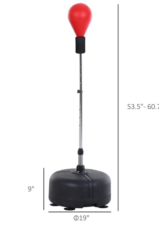 Free Standing Punching Bag with Stand and Boxing Gloves, Height Adjustable Boxing Bag Set, For Training, Exercise, Fitness & Stress Relief - Red