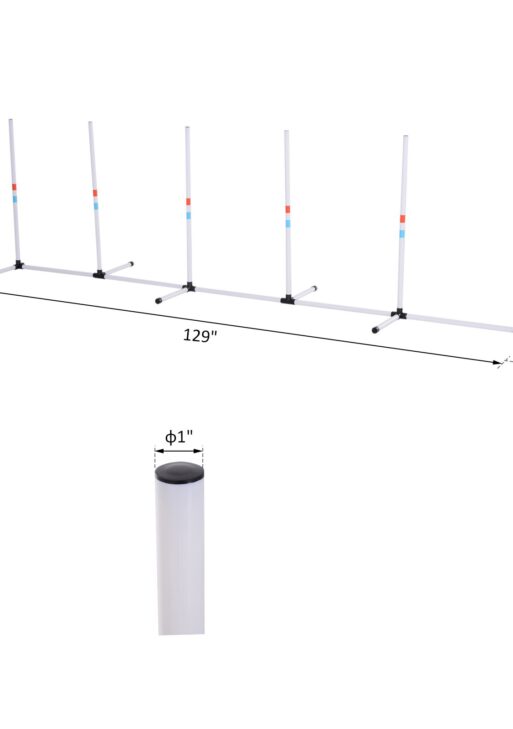 Sturdy Dog Weaves Poles Pet Speed and Agility Equipment Dogs Obstacle Outdoor w/ Storage Bag
