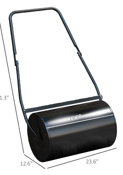 38L Heavy Duty Push/Tow Poly Lawn Roller, U-handle Garden Roller Filled with Water or Sand