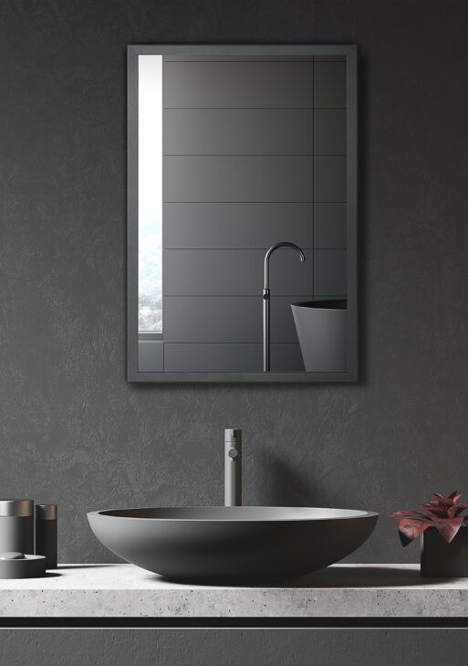 Wall-Mounted Medicine Cabinet with Mirror, Stainless Steel Bathroom Mirror Cabinet Wall Mounted with Storage Shelves for Living Room and Laundry Room, Black