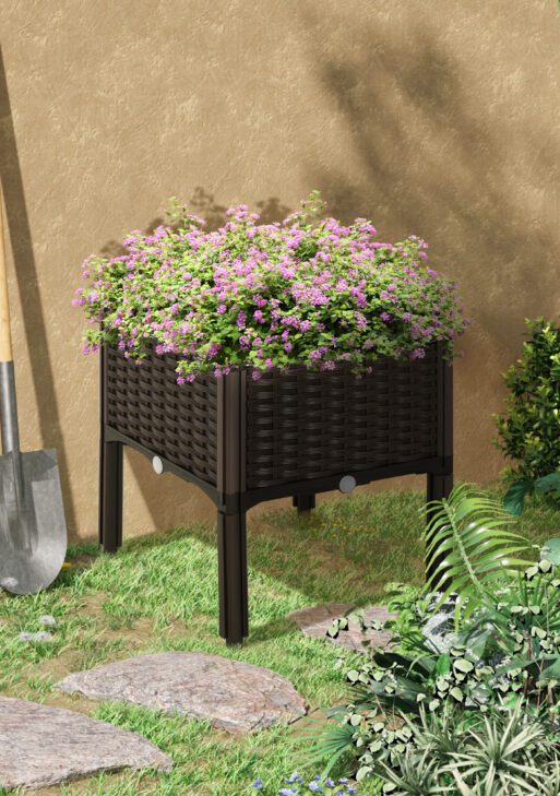 1 Piece Raised Garden Bed with Legs, Planter Box Raised Bed to Grow Flowers, Herbs & Vegetables, Brown