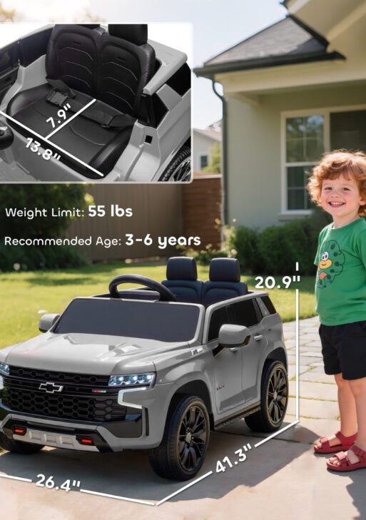 Electric Ride on Car 12V Kids Ride-on Toy, Gray